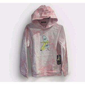 NEW Bananas Monkey Streetwear Hoodie Pink/White Tie dye Girl/Boy Big Kids Medium